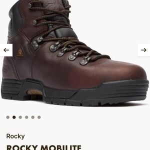 Rocky Men’s Dark Brown Leather Work Boot